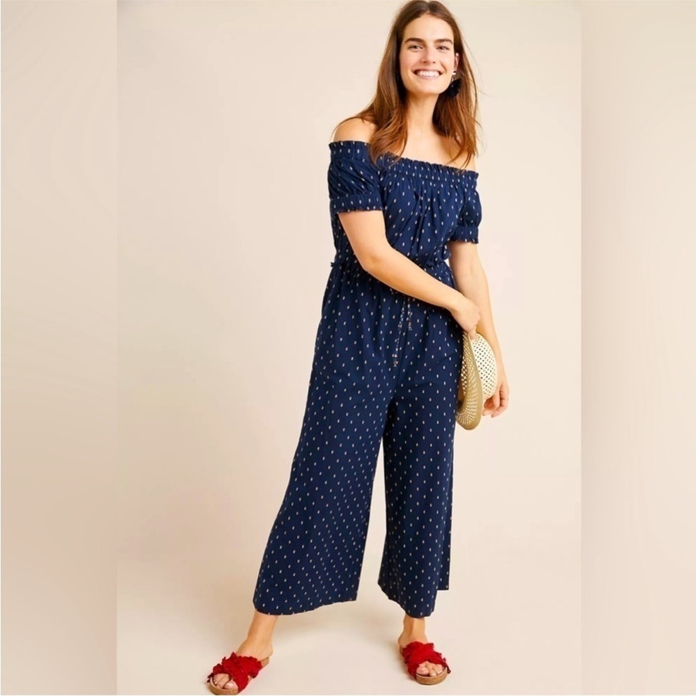 ANTHROPOLOGIE Findley Off-The-Shoulder Jumpsuit S